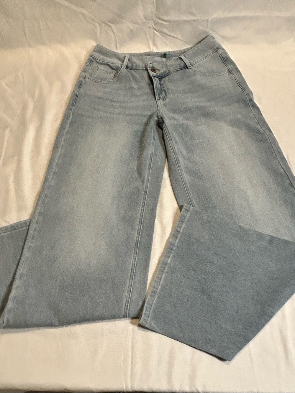 NWT Halara Flex Denim High Waisted Wide Leg Pants XS Tall Light Wash
